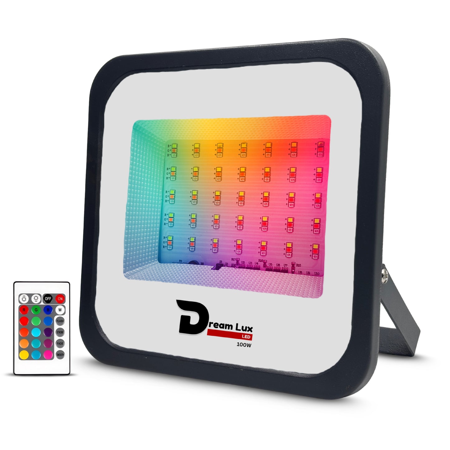 Dreamlux 100W RGB Flood Light with Remote Control | Decoration Light, 2835 LED - Color : Multicolor