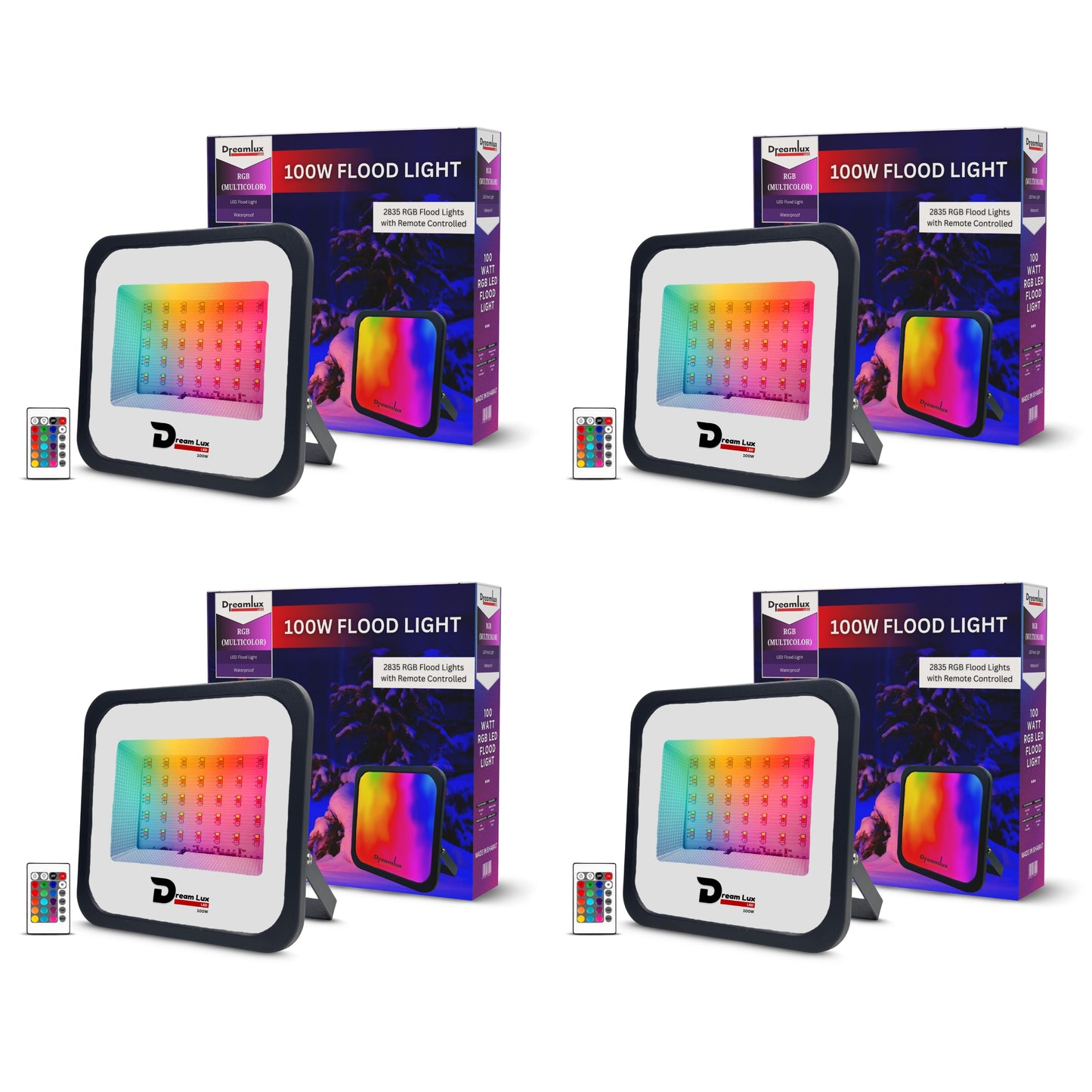 Dreamlux 100W RGB Flood Light with Remote Control | Decoration Light, 2835 LED - Color : Multicolor