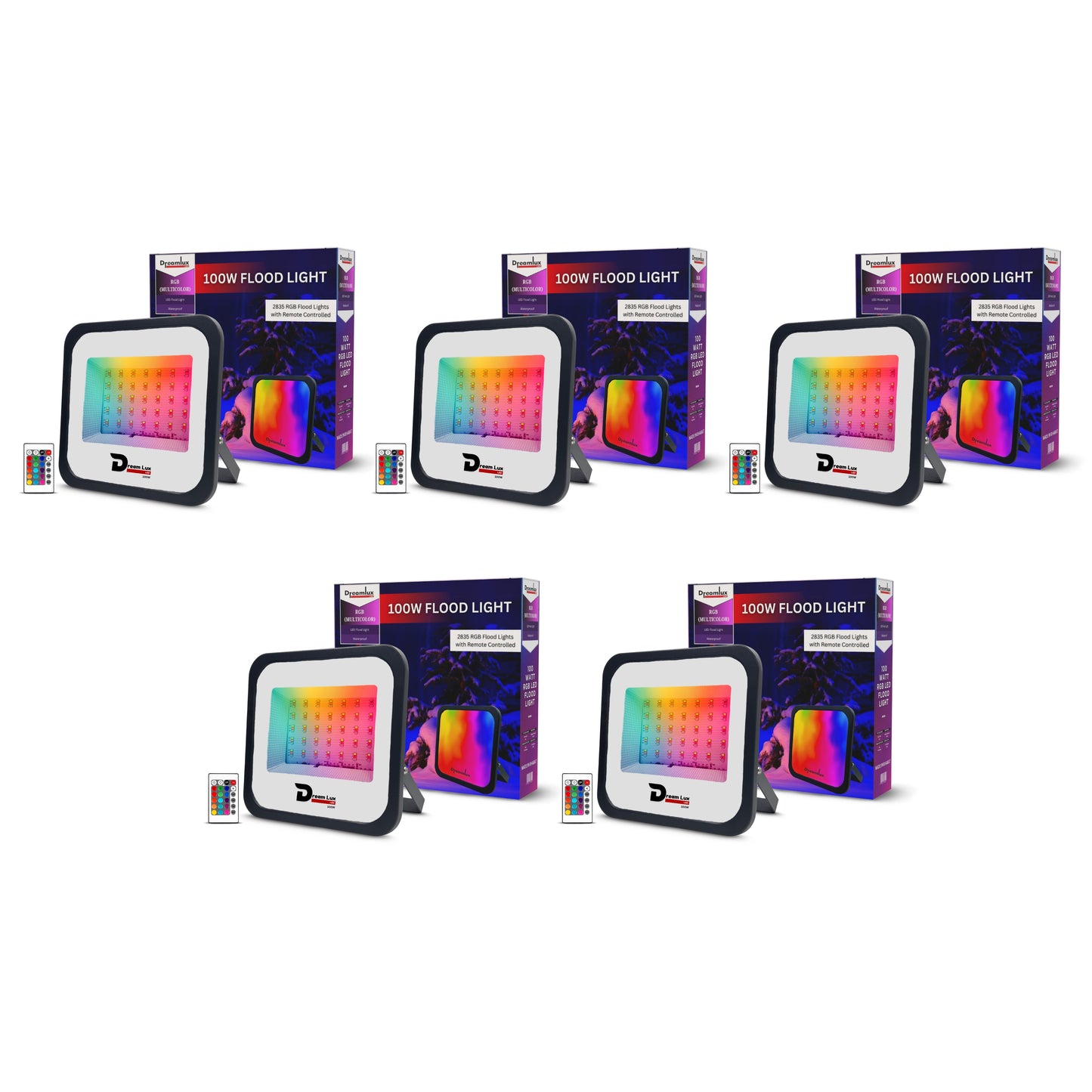Dreamlux 100W RGB Flood Light with Remote Control | Decoration Light, 2835 LED - Color : Multicolor