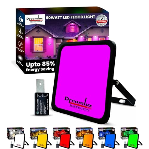 Dreamlux 60W Dusk to Dawn LED Waterproof Flood Light with Auto On/Off Day Night Sensor | BIS Approved | Aluminium Body\