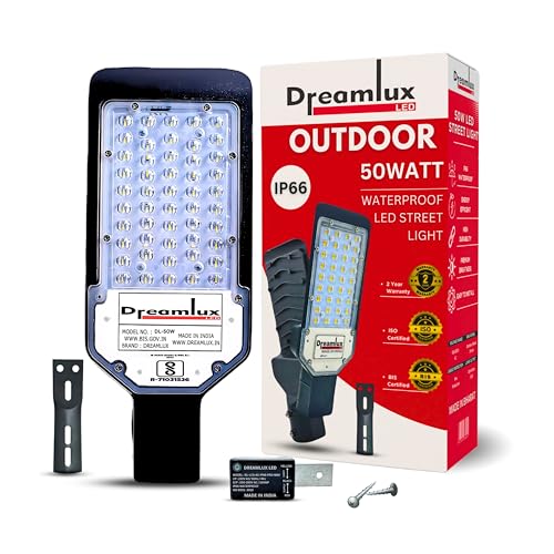 Dreamlux LED Dusk to Dawn Auto Day/Night ON/Off LDR Sensor Lens Street Light, IP-66 Outdoor Light (Cool White, Aluminum)