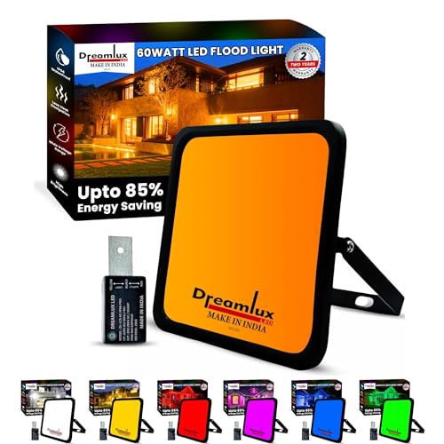 Dreamlux 60W Dusk to Dawn LED Waterproof Flood Light with Auto On/Off Day Night Sensor | BIS Approved | Aluminium Body\