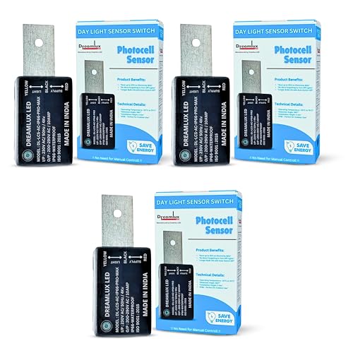Dreamlux 10Amp 230V AC 50Hz LDR Sensor Pro - IP66 Waterproof Day Night Switch | Auto On Off | Photocell With 4kv Surge Protection