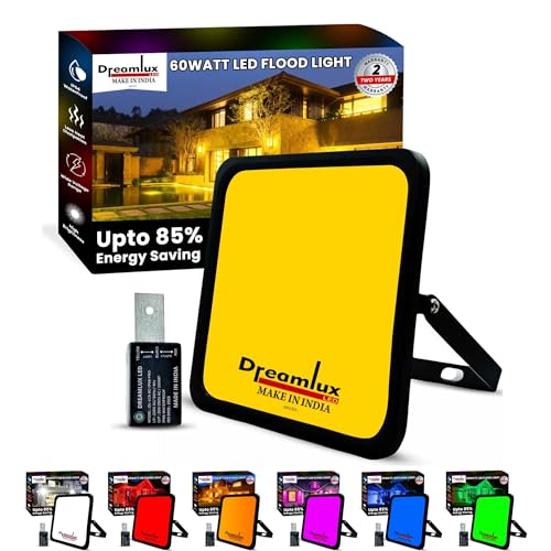 Dreamlux 60W Dusk to Dawn LED Waterproof Flood Light with Auto On/Off Day Night Sensor | BIS Approved | Aluminium Body\