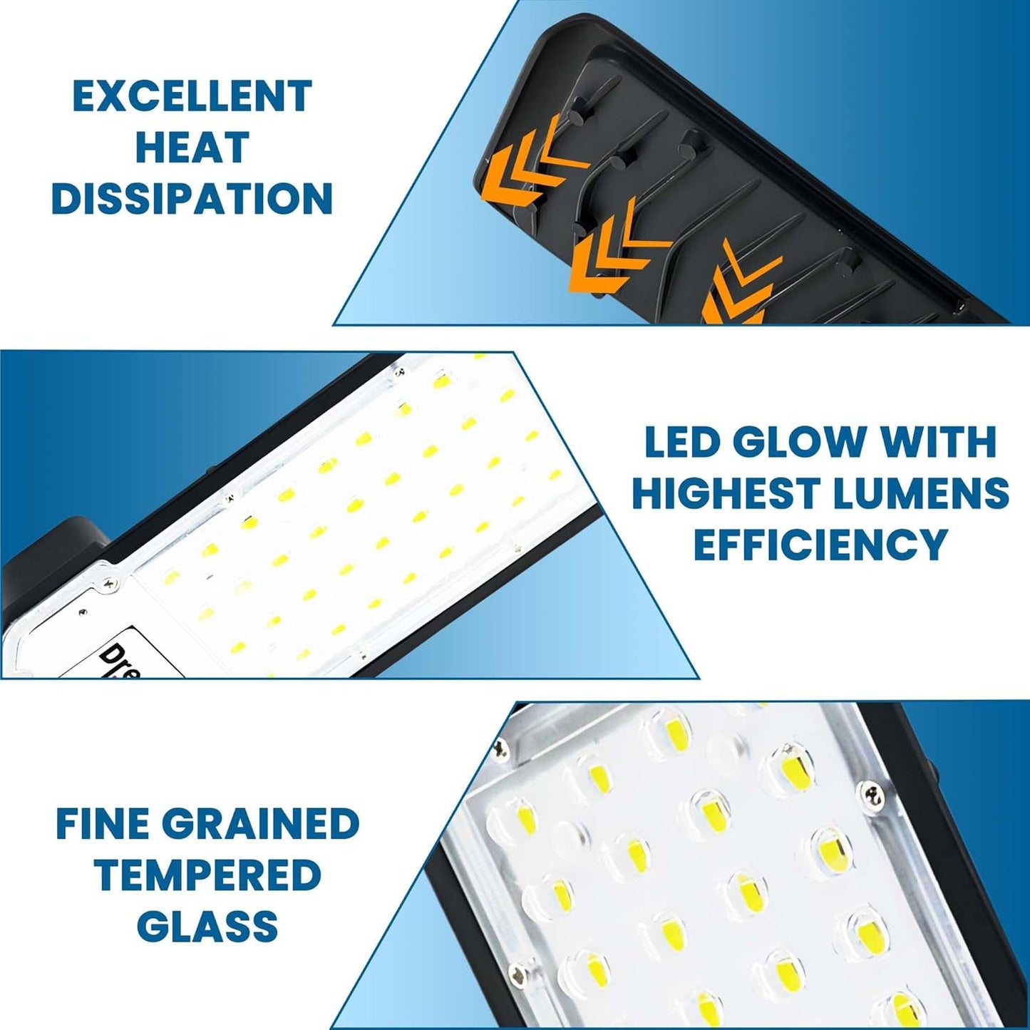 Dreamlux 50 Watt Led Street Light | IP66 Outdoor Waterproof Lens Technology Light for Home, Aluminium Body, Free Wall Mounting Clamp - Color : Cool White