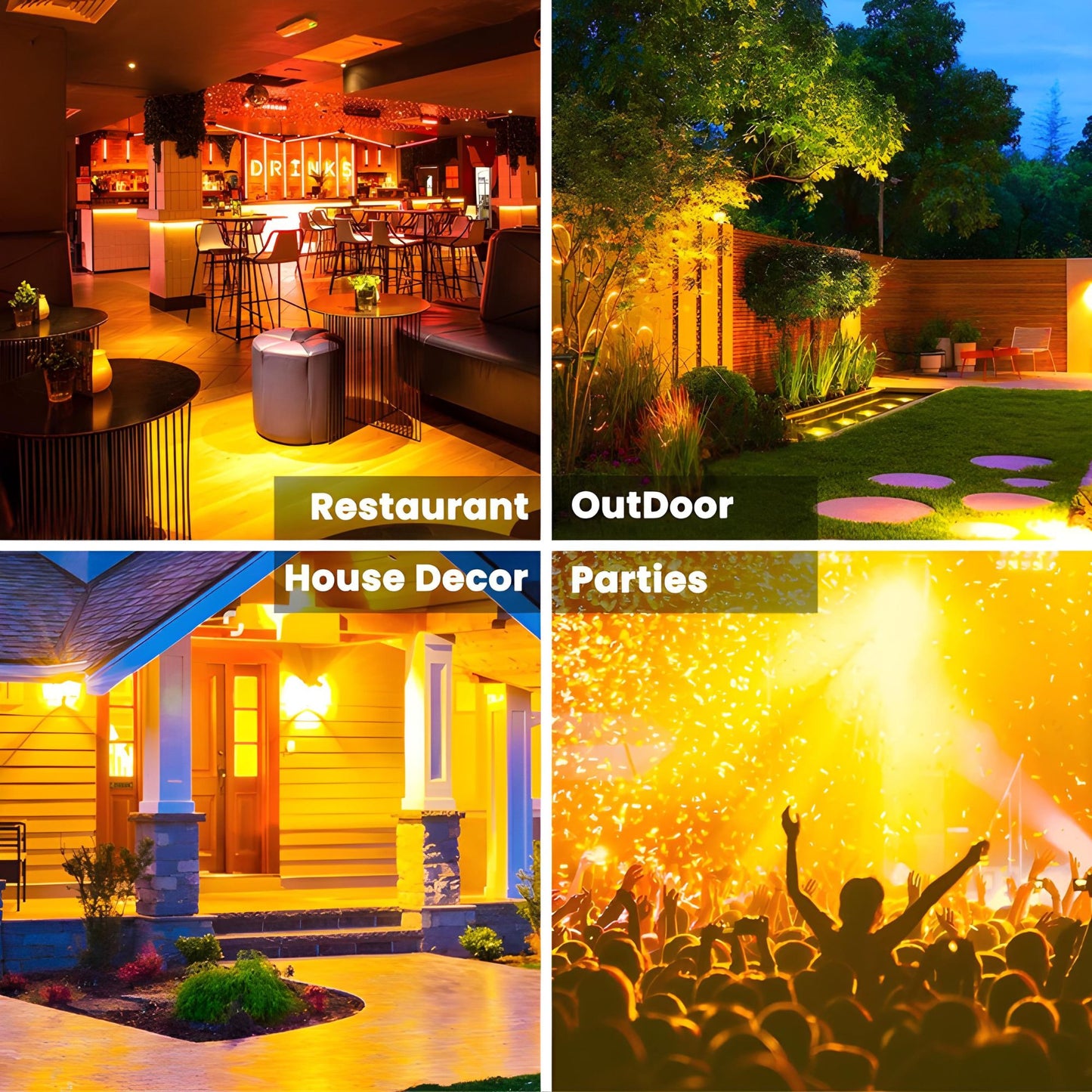 Dreamlux 60 Watt Light Down Chock | Outdoor Flood Lights IP66 Waterproof | Flood Light | Focus Lights | Ultra Bright | Aluminium Body | 85% Energy Saving,Durability (60W Orange Color)