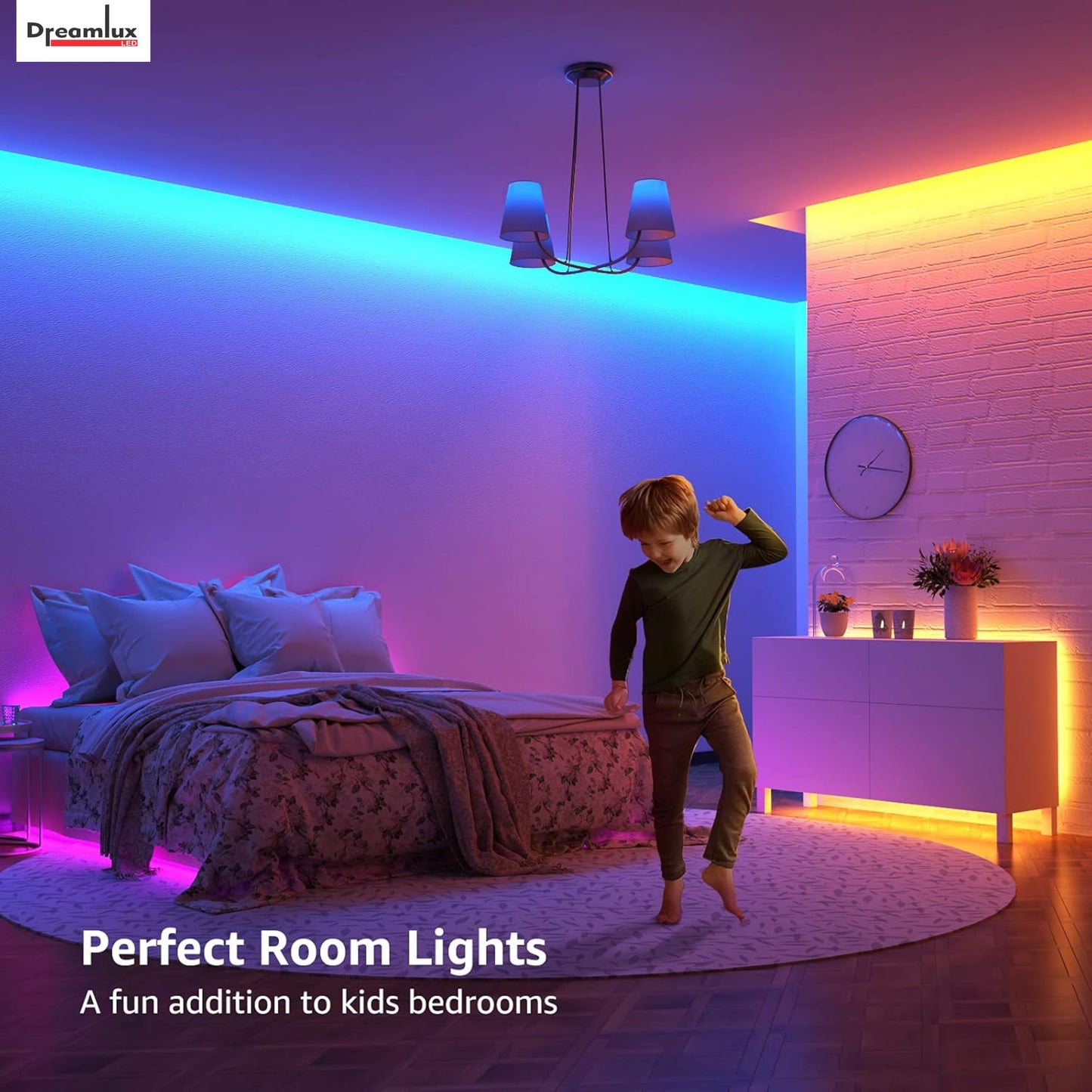 Dreamlux 5V RGB LED Strip Light 2835, 3 Meter with Remote Controller, Room Decoration, Mini Controller for TV, PC, Laptop Bias Lighting, Multi-Color Changing LED Lights for Room