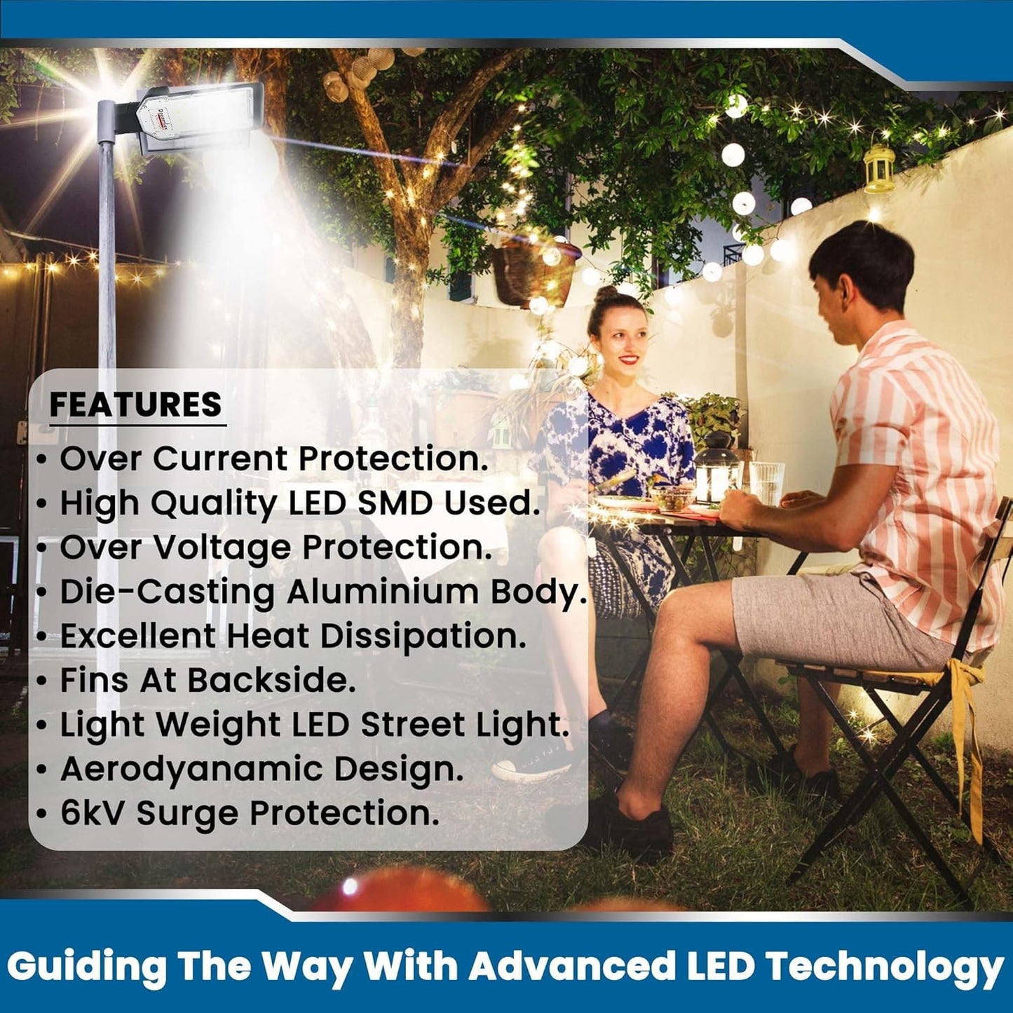 Dreamlux 50 Watt Led Street Light | IP66 Outdoor Waterproof Lens Technology Light for Home, Aluminium Body, Free Wall Mounting Clamp - Color : Cool White