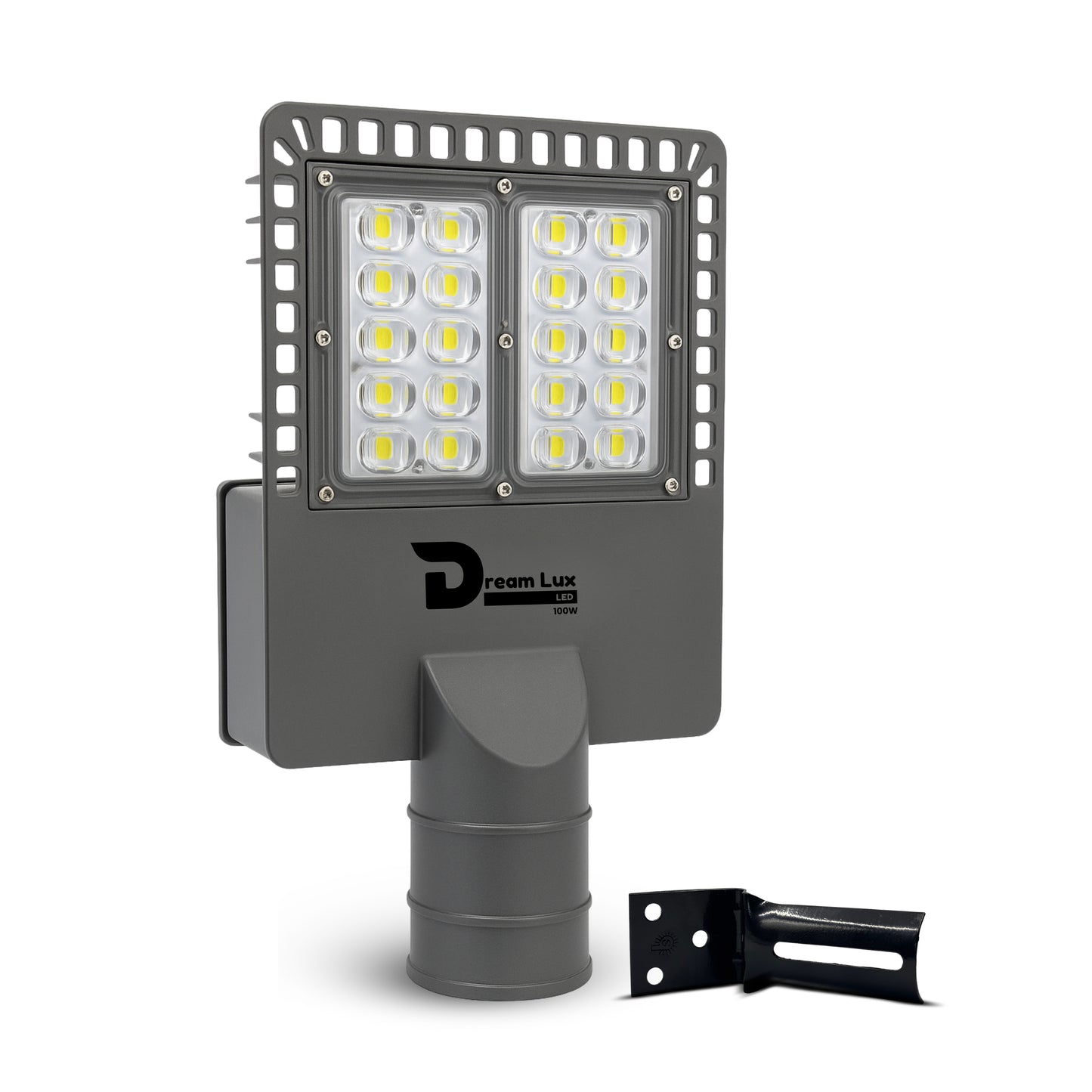 Dreamlux 100W LED Street Light with Back Cover LENS Technology | 5050 OSRAM LEDs | Wall Mount Clamp | IP66 Waterproof | 6kV Surge, UVP, OVP, LVP, SCP Protection | 190–200 LM/W | BIS/ISO Certified | 2 Year Warranty, Color : Cool White