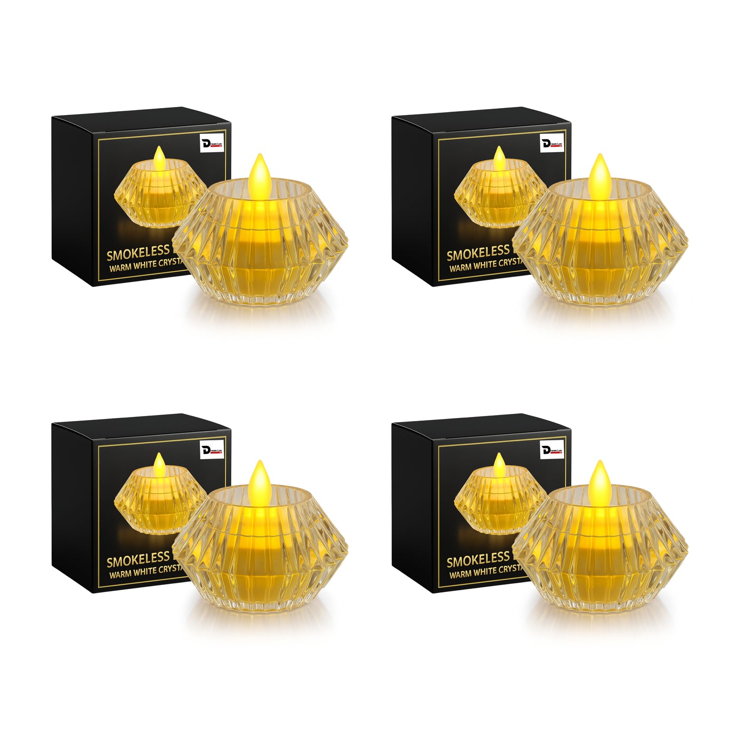 Dreamlux Round Crystal LED Diya| Smokeless Flameless Acrylic Tealight Candle | Battery Operated LED Diya Lights for Home Mandir, Puja & Diwali Decoration (Copy)