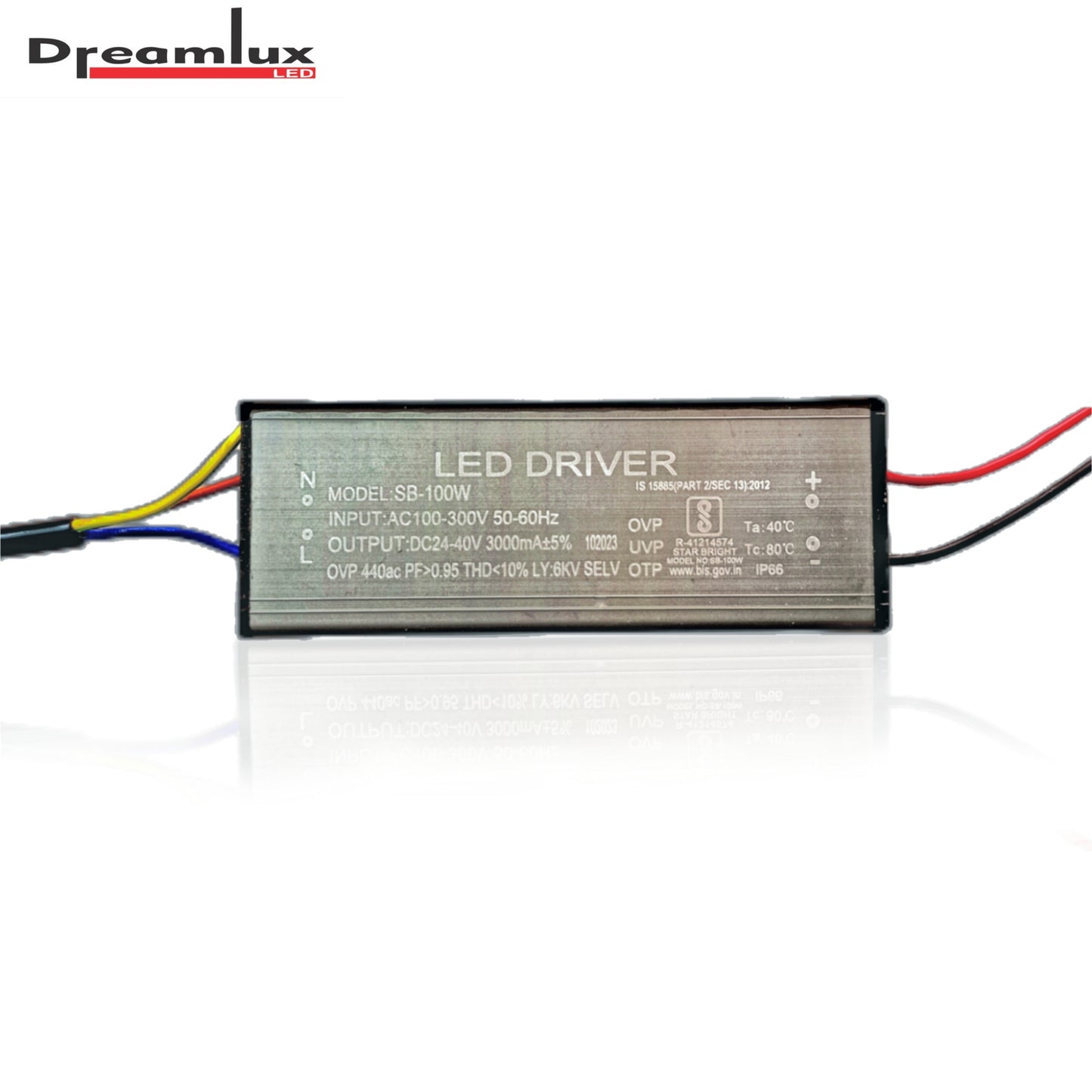 Dreamlux 100watt 3000mA IP66 Led Driver With 2-Year Warranty and 6Kv Surge,OVP,UVP,OTP Protection for Street/Flood Light Repairing (Color : Black)