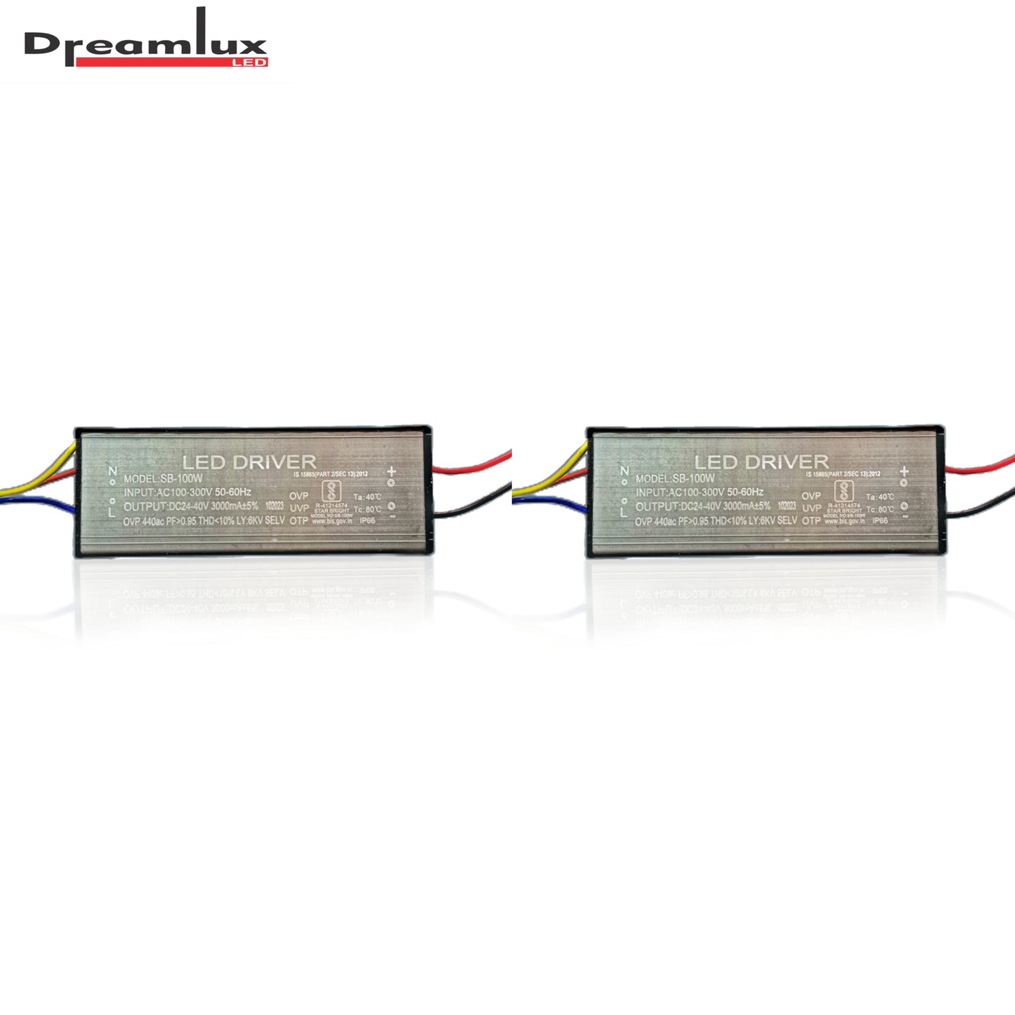 Dreamlux 100watt 3000mA IP66 Led Driver With 2-Year Warranty and 6Kv Surge,OVP,UVP,OTP Protection for Street/Flood Light Repairing (Color : Black)