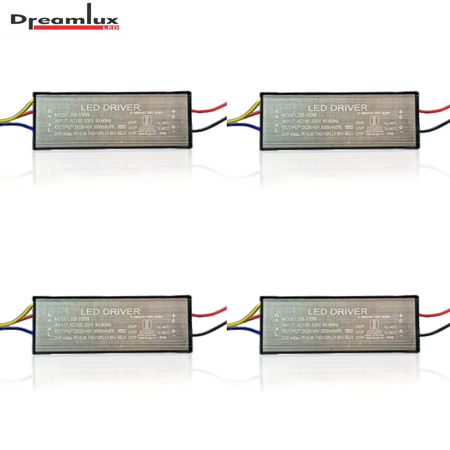 Dreamlux 100watt 3000mA IP66 Led Driver With 2-Year Warranty and 6Kv Surge,OVP,UVP,OTP Protection for Street/Flood Light Repairing (Color : Black)