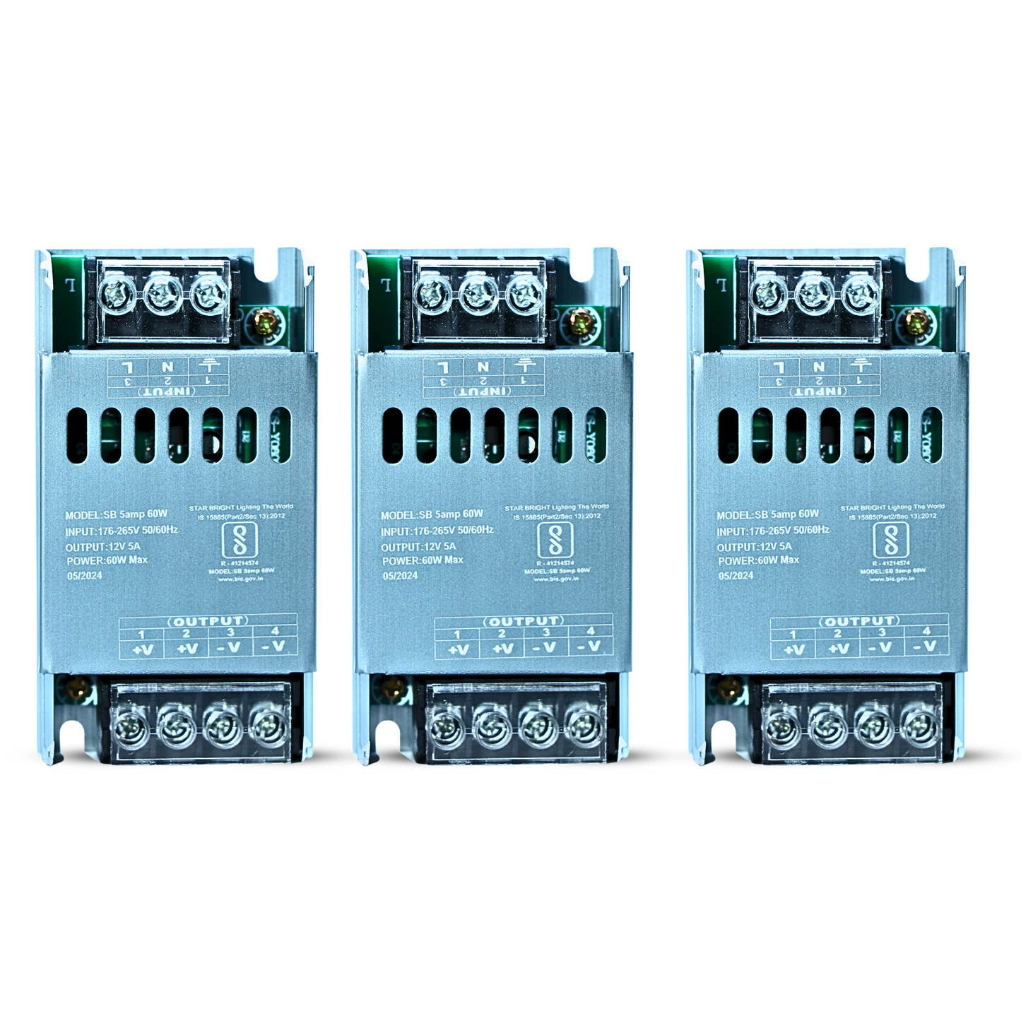Dreamlux 12v 5amp smps Power Supply 60w Weather Proof Rainproof Suitable for LeD Signage, Strip Light, Decorate Lite, Surveillance CCTV Camera & Industrial Automation Machine and Much More(Pack-10pc)