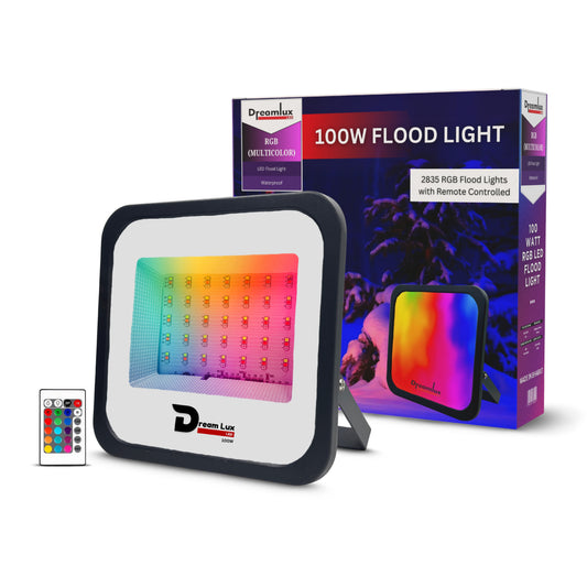 Dreamlux 100W RGB Flood Light with Remote Control | Decoration Light, 2835 LED - Color : Multicolor