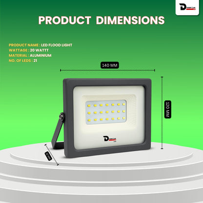 Dreamlux 20W LED Flood Light | IP66 Waterproof Indoor & Outdoor Focus Light for Decoration, Energy-Efficient Halogen Light, Lighting Fixtures for Wall & Home, Color : Green
