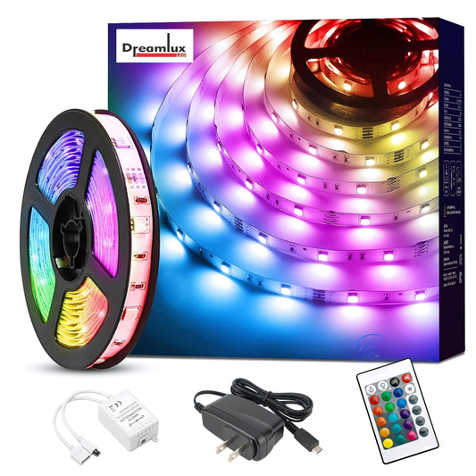 Dreamlux 5V RGB LED Strip Light 2835, 3 Meter with Remote Controller, Room Decoration, Mini Controller for TV, PC, Laptop Bias Lighting, Multi-Color Changing LED Lights for Room