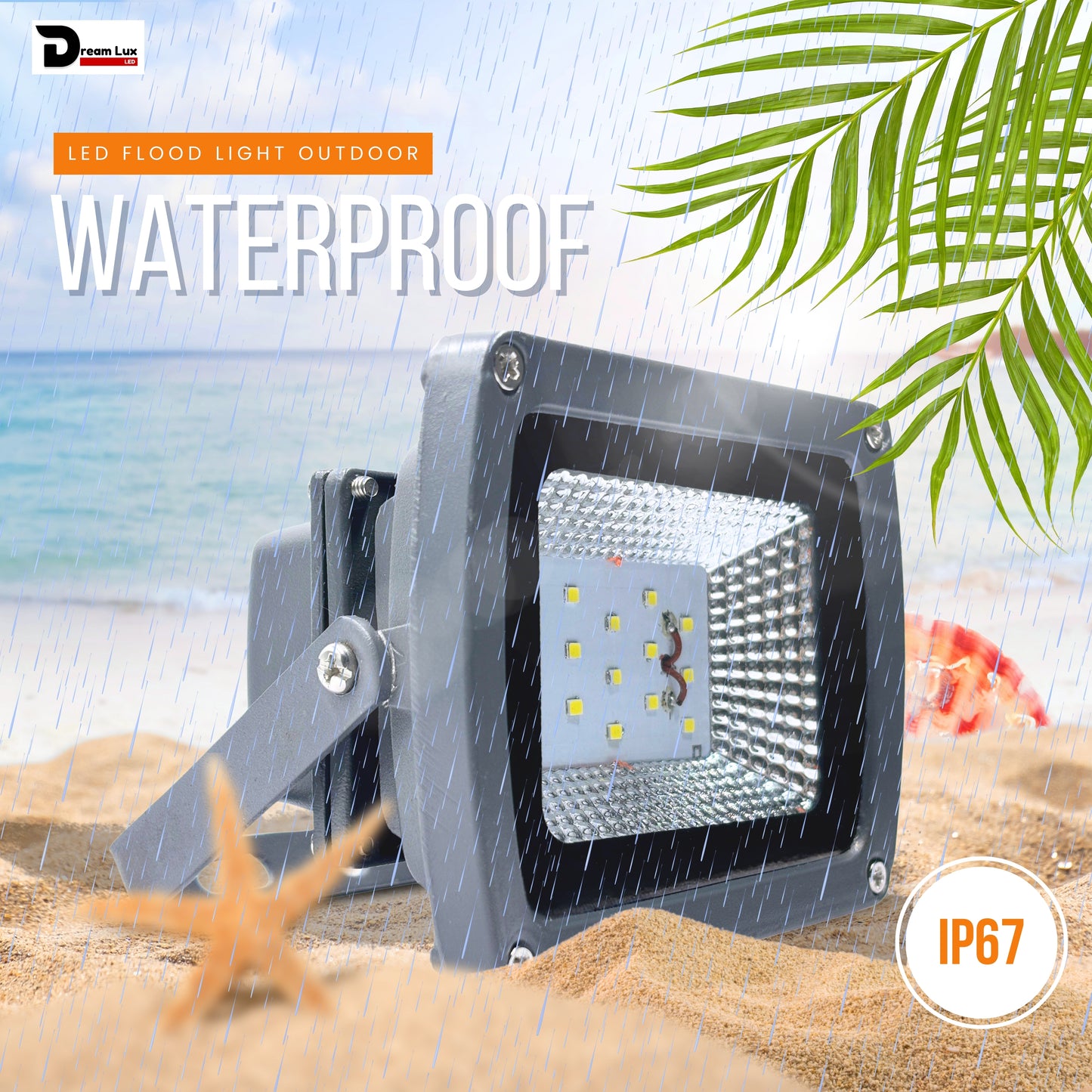 Dreamlux 100W LED Flood Light 5 Years Warranty, IP67 Waterproof Outdoor LED Flood Lights, High Mast Focus Light, Halogen Light for Factory, Garage, Parking,Garden,Shop