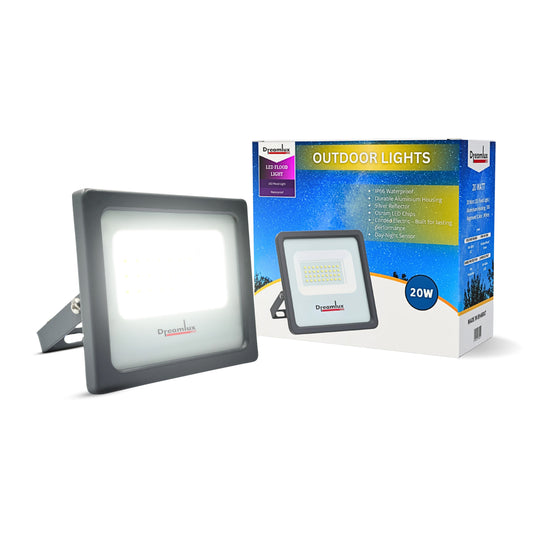 Dreamlux 20W LED Flood Light | IP66 Waterproof Indoor & Outdoor Focus Light for Decoration, Energy-Efficient Halogen Light, Lighting Fixtures for Wall & Home, Color : Cool White