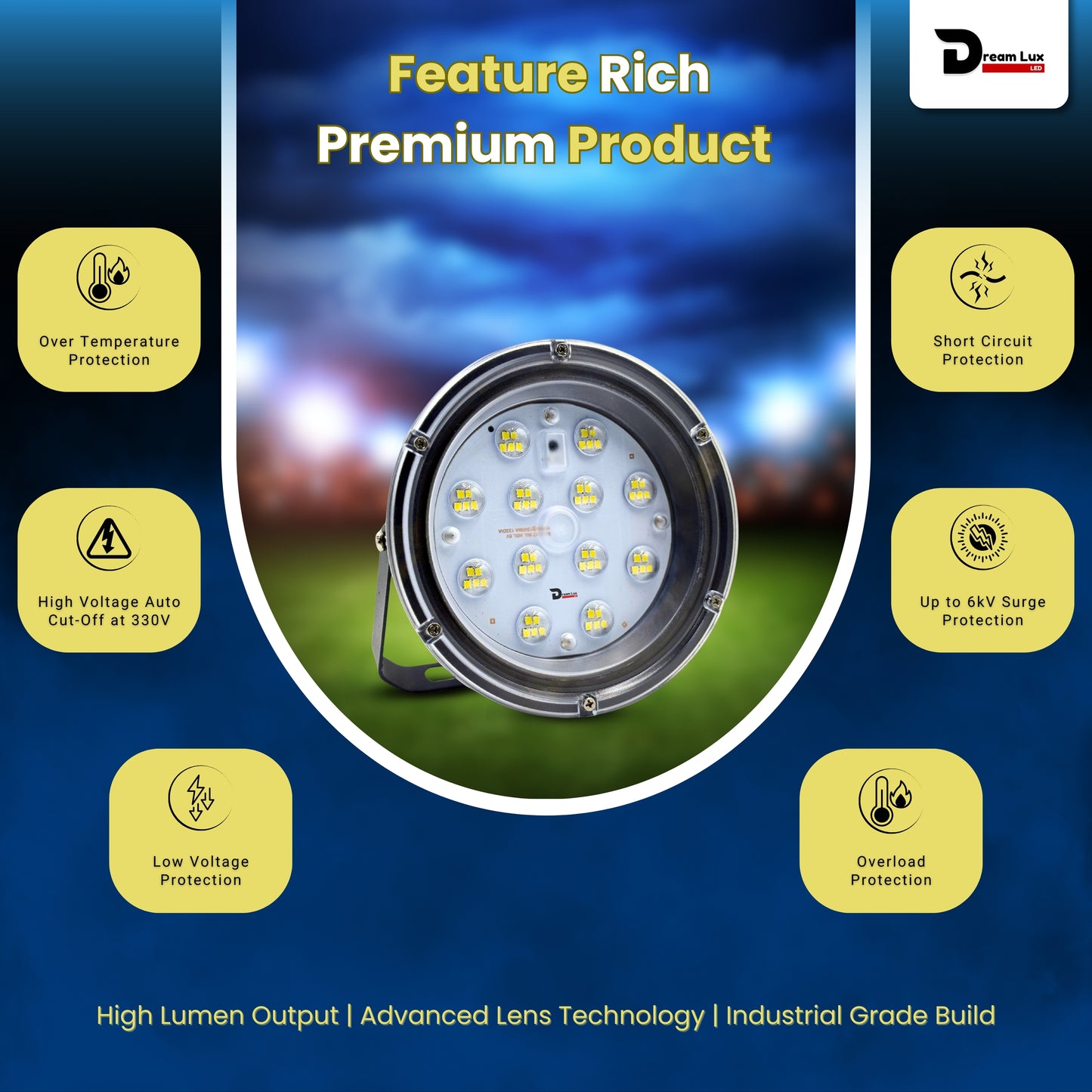Dreamlux 60W High Bay LED Light | IP66 Waterproof Industrial Hanging Light | 140 LM/W Efficiency| Aluminum Die-Cast Body | Factory, Warehouse & Commercial Use (Color : Cool White)