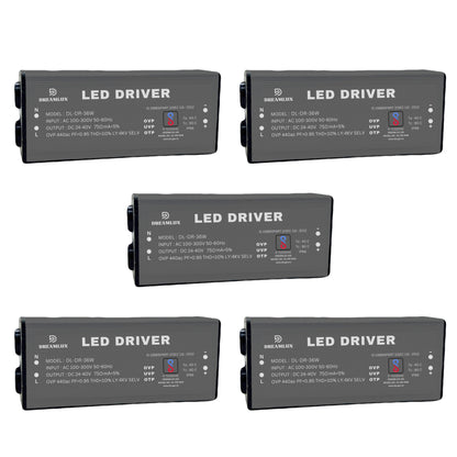 Dreamlux 36watt 750mA IP66 Led Driver With 4Kv Surge,OVP,UVP,OTP Protection for Street/Flood Light Repairing | BIS Approved | IP66 Waterproof - (Color : Black)