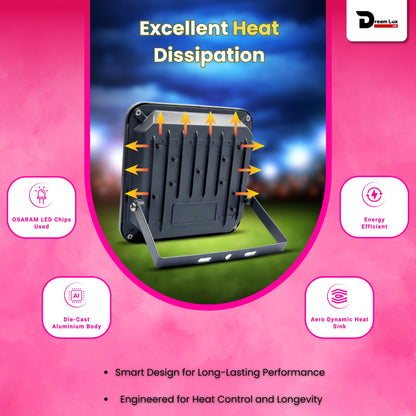 Dreamlux 60 Watt Light Down Chock | Outdoor Flood Lights IP66 Waterproof | Flood Light | Focus Lights | Ultra Bright | Aluminium Body | 85% Energy Saving,Durability (60W Pink Color)