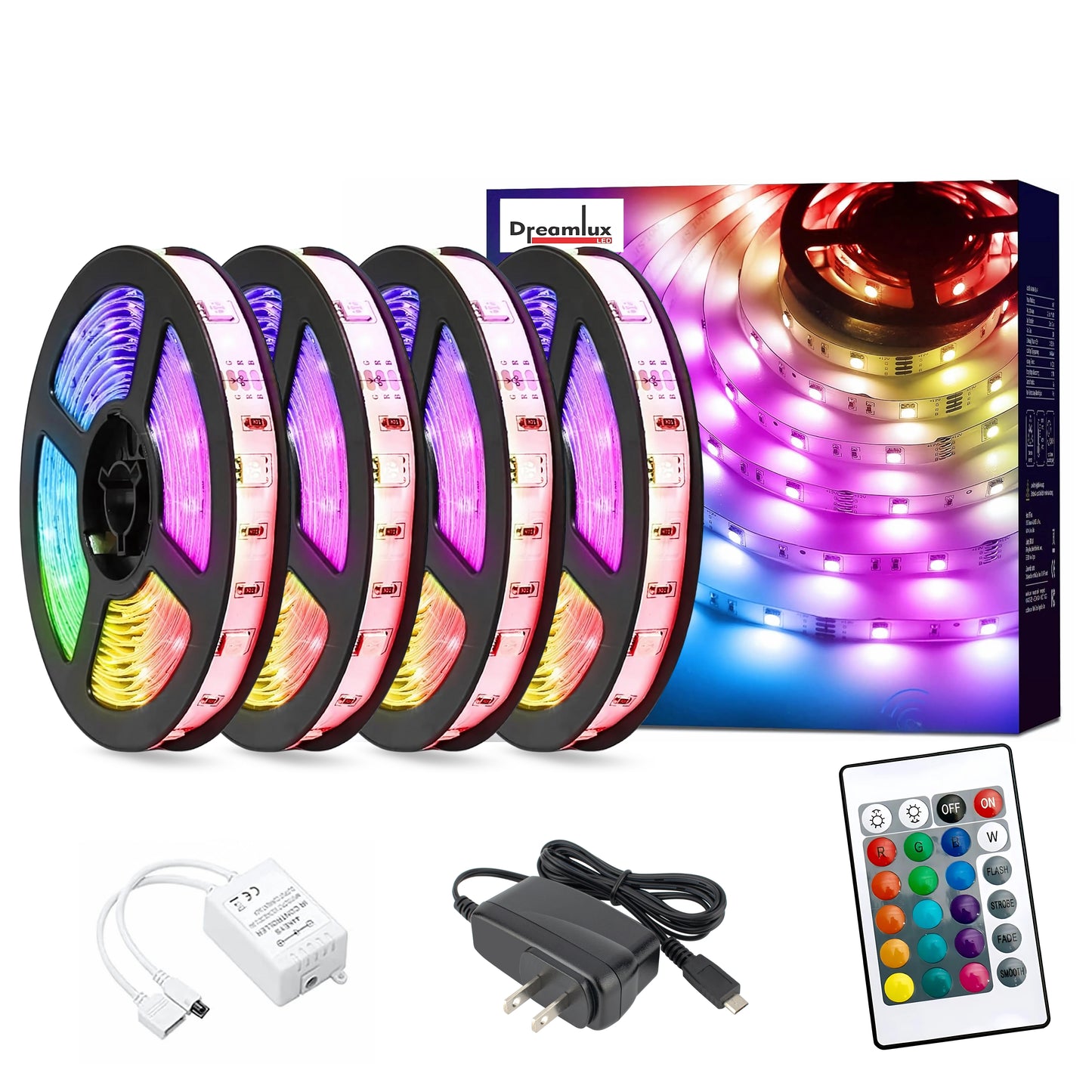 Dreamlux 5V RGB LED Strip Light 2835, 3 Meter with Remote Controller, Room Decoration, Mini Controller for TV, PC, Laptop Bias Lighting, Multi-Color Changing LED Lights for Room