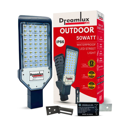Dreamlux 50W Dusk to Dawn Auto Day/Night ON/Off LDR Sensor LENS Street Light, IP-66 Outdoor Light (Cool White, Aluminum)
