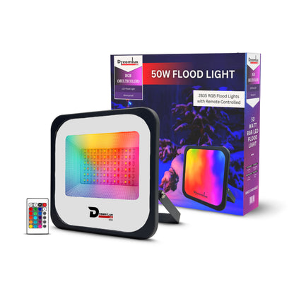 Dreamlux 50W RGB Flood Light with Remote Control | Decoration Light, 2835 LED - Color : Multicolor