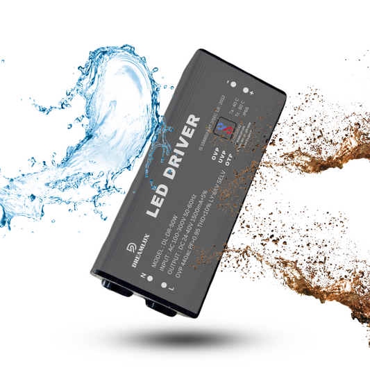 Dreamlux 50watt 1500mA IP65 Led Driver With 6Kv Surge,OVP,UVP,OTP Protection for Street/Flood Light Repairing | BIS Approved | IP65 Waterproof - (Color : Black)