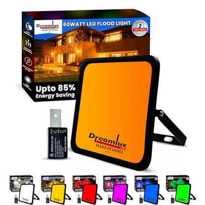 Dreamlux 60W Dusk to Dawn LED Waterproof Flood Light with Auto On/Off Day Night Sensor | BIS Approved | Aluminium Body\