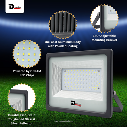 Dreamlux 120 Watt Light Down Chock | Outdoor Flood Lights IP66 Waterproof | Flood Light | Focus Lights | Ultra Bright | Aluminium Body | 85% Energy Saving,Durability (120W, Color : Cool White)