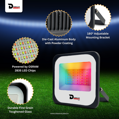 Dreamlux 50W RGB Flood Light with Remote Control | Decoration Light, 2835 LED - Color : Multicolor