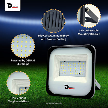Dreamlux 60 Watt Light Down Chock | Outdoor Flood Lights IP66 Waterproof | Flood Light | Focus Lights | Ultra Bright | Aluminium Body | 85% Energy Saving,Durability (60W Orange Color)