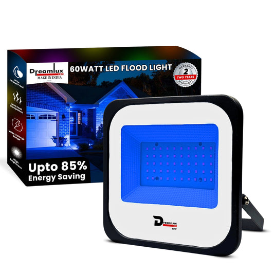 Dreamlux 60 Watt Light Down Chock | Outdoor Flood Lights IP66 Waterproof | Flood Light | Focus Lights | Ultra Bright | Aluminium Body | 85% Energy Saving,Durability (60W Blue Color)
