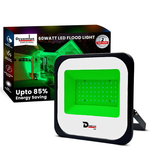 Dreamlux 60 Watt Light Down Chock | Outdoor Flood Lights IP66 Waterproof | Flood Light | Focus Lights | Ultra Bright | Aluminium Body | 85% Energy Saving,Durability (60W Green Color)