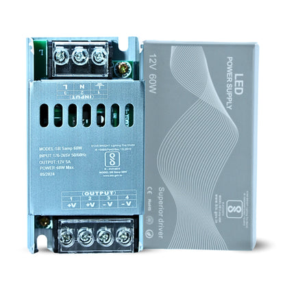 Dreamlux 12v 5amp smps Power Supply 60w Weather Proof Rainproof Suitable for LeD Signage, Strip Light, Decorate Lite, Surveillance CCTV Camera & Industrial Automation Machine and Much More(Pack-10pc)