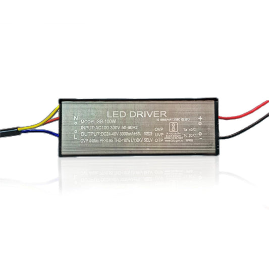 Dreamlux 100watt 3000mA IP66 Led Driver With 2-Year Warranty and 6Kv Surge,OVP,UVP,OTP Protection for Street/Flood Light Repairing (Color : Black)