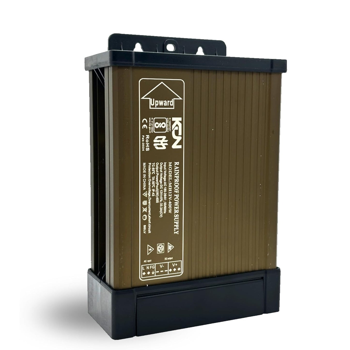 Dreamlux 12V DC Power Supply 400W 33.3A RAIN Proof SMPS 180-264V 50/60Hz AC to 12V DC Converter | IP43 Waterproof, DC Switching Switch for Power SupplyStrip,LED Panels,CCTV