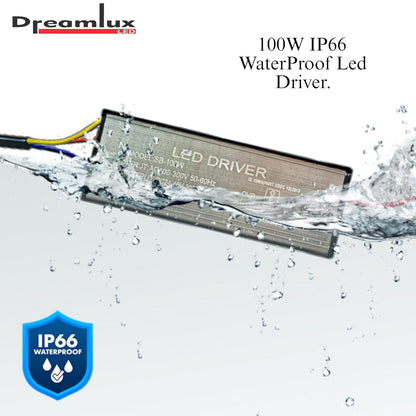 Dreamlux 100watt 3000mA IP66 Led Driver With 2-Year Warranty and 6Kv Surge,OVP,UVP,OTP Protection for Street/Flood Light Repairing (Color : Black)