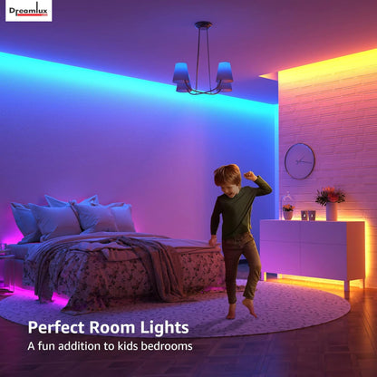 Dreamlux 5V RGB LED Strip Light 2835, 3 Meter with Remote Controller, Room Decoration, Mini Controller for TV, PC, Laptop Bias Lighting, Multi-Color Changing LED Lights for Room