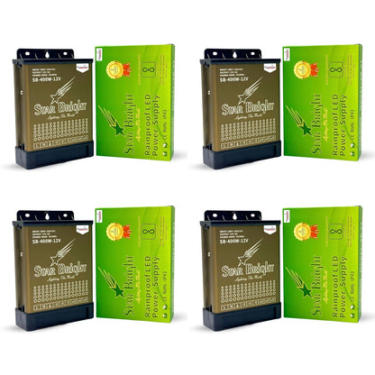 Dreamlux 12V DC Power Supply 400W 33.3A RAIN Proof SMPS 180-264V 50/60Hz AC to 12V DC Converter | IP43 Waterproof, DC Switching Switch for Power SupplyStrip,LED Panels,CCTV