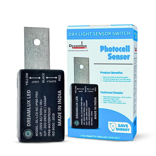 Dreamlux 10Amp 230V AC 50Hz LDR Sensor Pro - IP66 Waterproof Day Night Switch | Auto On Off | Photocell With 4kv Surge Protection