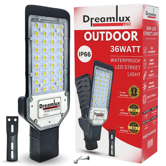 Dreamlux 36 Watt Led Street Light | IP66 Outdoor Waterproof Lens Technology Light for Home, Aluminium Body, Free Wall Mounting Clamp - Color : Cool White