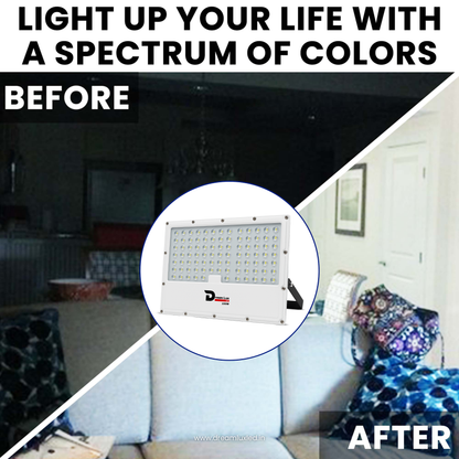 Dreamlux 100W LED Flood Light with Lens Technology | IP66 Waterproof, BIS Approved, 140-150lm/W, Outdoor Focus Light for Garden, Garage, Street- Cool White