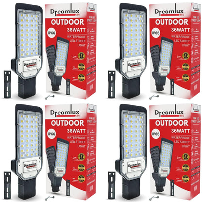Dreamlux 36 Watt Led Street Light | IP66 Outdoor Waterproof Lens Technology Light for Home, Aluminium Body, Free Wall Mounting Clamp - Color : Cool White