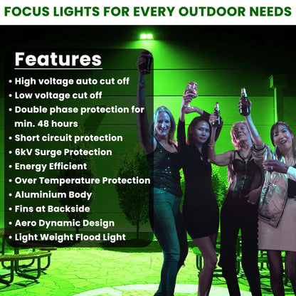 Dreamlux 60 Watt Light Down Chock | Outdoor Flood Lights IP66 Waterproof | Flood Light | Focus Lights | Ultra Bright | Aluminium Body | 85% Energy Saving,Durability (60W Green Color)