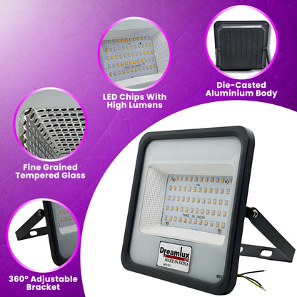 Dreamlux 60 Watt Light Down Chock | Outdoor Flood Lights IP66 Waterproof | Flood Light | Focus Lights | Ultra Bright | Aluminium Body | 85% Energy Saving,Durability (60W Pink Color)
