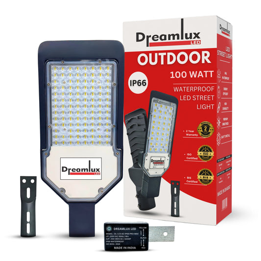 Dreamlux 100W LED Street Light Dusk to Dawn Auto Day/Night ON/Off LDR Sensor Lens Street Light, IP-66 Outdoor Light (Cool White, Aluminum) (LDR Sensor, 100W)