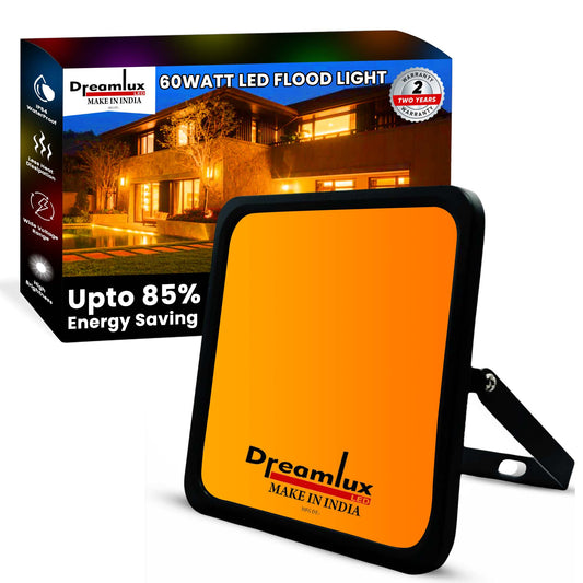 Dreamlux 60 Watt Light Down Chock | Outdoor Flood Lights IP66 Waterproof | Flood Light | Focus Lights | Ultra Bright | Aluminium Body | 85% Energy Saving,Durability (60W Orange Color)